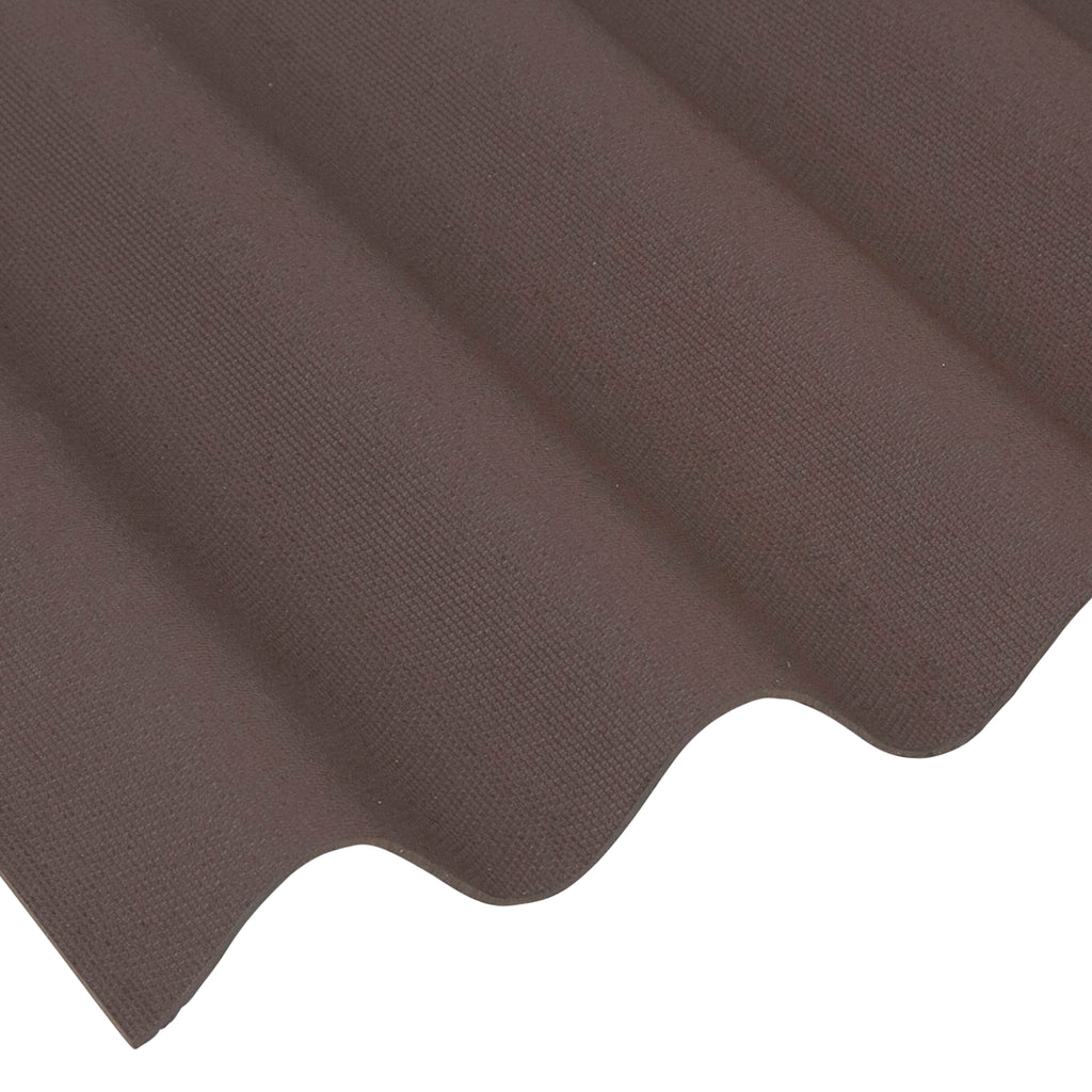 onduline bitumen roof sheet in brown on a white background