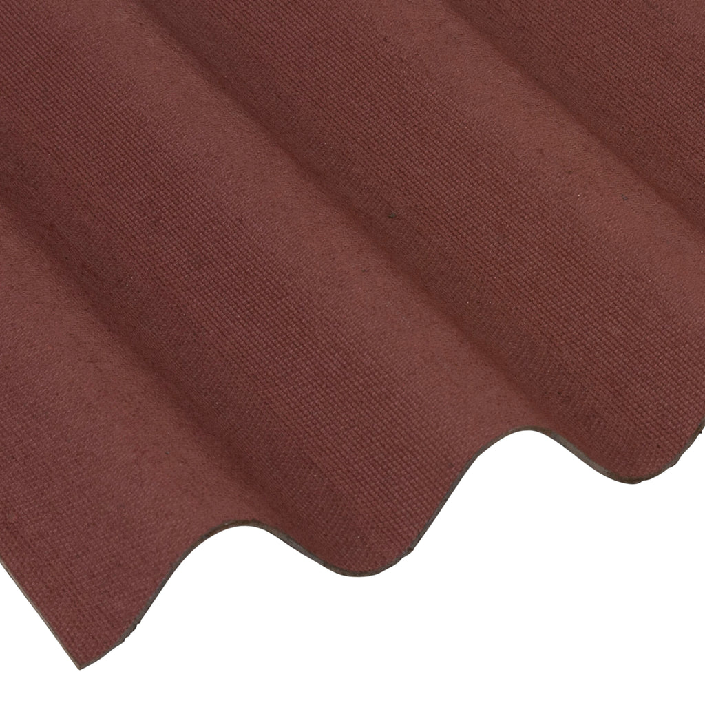 onduline bitumen roof sheet in red on a white background